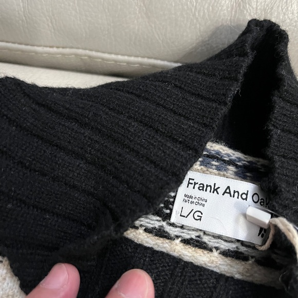 NWT - Frank & Oak Lambswool Fair Isle Mockneck Women’s Sweater - Size S, L - Picture 10 of 12